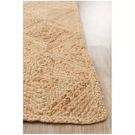 Natural Jute Rug 320 x 230cm with Diamond Pattern, image 3