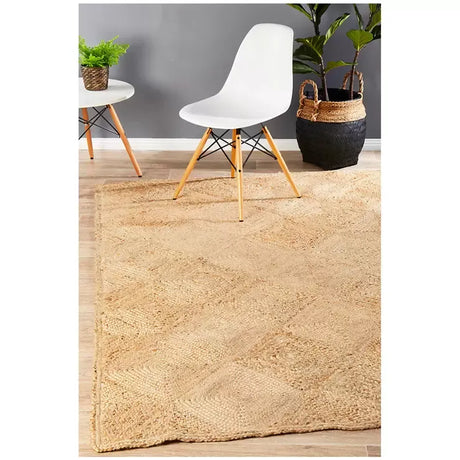 Natural Jute Rug 320 x 230cm with Diamond Pattern, image 7