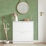 2 Drawer Shoe Cabinet Storage Unit - Top-Down View