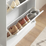 2 Drawer Shoe Cabinet Storage Unit - Rear View