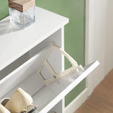2 Drawer Shoe Cabinet Storage Unit - Low Angle