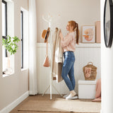 Metal Coat Rack ,White - Front View