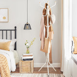 Metal Coat Rack ,White - Side View