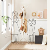 Metal Coat Rack ,White - Top-Down View