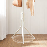 Metal Coat Rack ,White - 45-Degree Angle