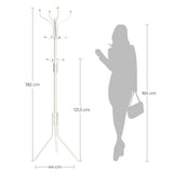 Metal Coat Rack ,White - Rear View