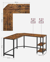 L-Shaped Computer Desk Corner - Side View