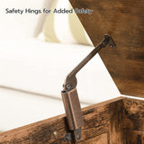 Wooden Sturdy Entryway Storage Bench with Safety Hinge - Front View