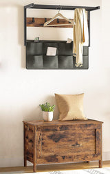Wooden Sturdy Entryway Storage Bench with Safety Hinge - Low Angle