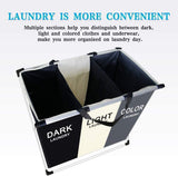 3 in 1 Large 135L Laundry Clothes Hamper Basket with Waterproof bags and Aluminum Frame (Multi) - 45-Degree Angle