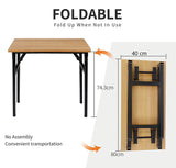 Sturdy and Heavy Duty Foldable Office Computer Desk (Teak 80cm) - Front View