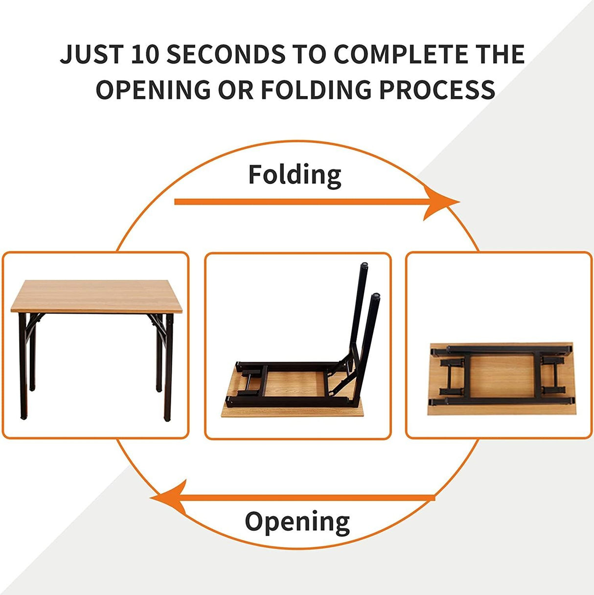 Sturdy and Heavy Duty Foldable Office Computer Desk (Teak 80cm)