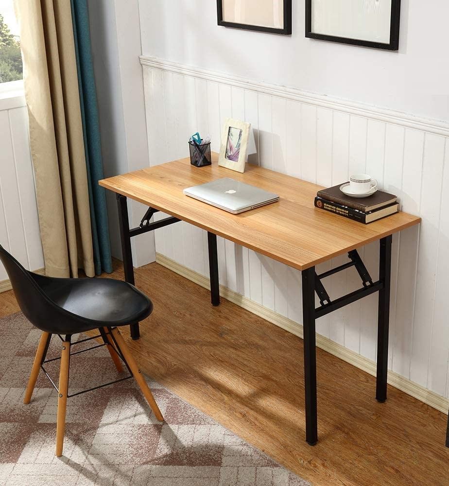Sturdy and Heavy Duty Foldable Office Computer Desk (Black 120cm)