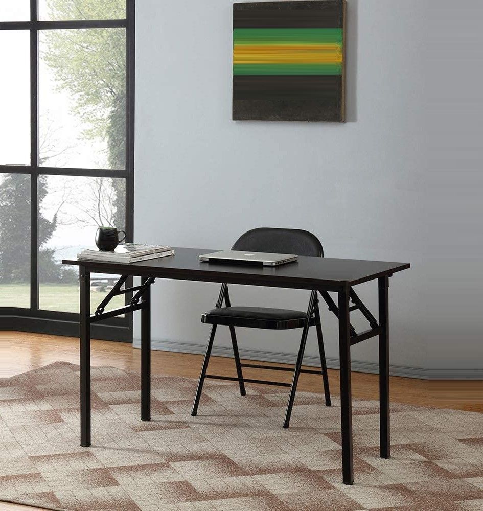 Sturdy and Heavy Duty Foldable Office Computer Desk (Walnut 120cm)