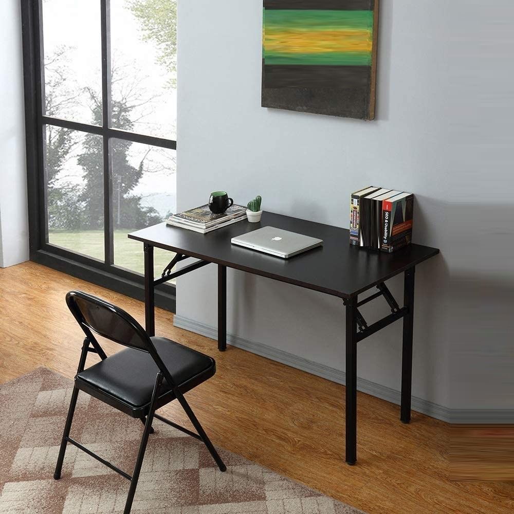 Sturdy and Heavy Duty Foldable Office Computer Desk (Walnut 120cm)