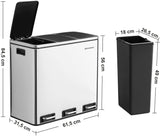 3 x 18L Kitchen Bin Waste Separation System - Top-Down View