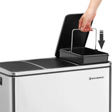 3 x 18L Kitchen Bin Waste Separation System - 45-Degree Angle