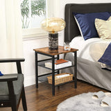 Side Table, 2 Mesh Shelves - Side View