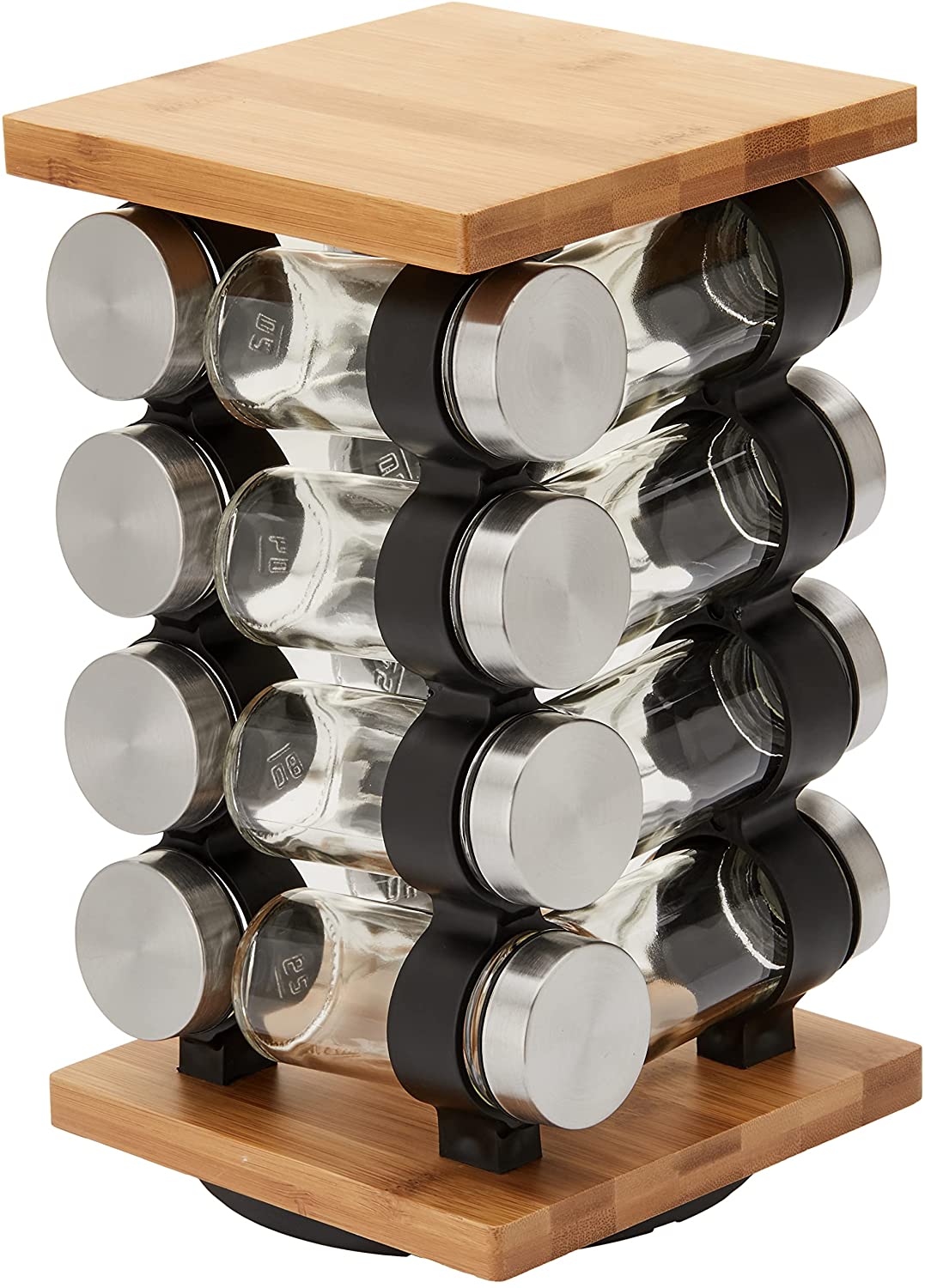 12-Jar Rotating Spice Rack Organizer for Kitchen Storage