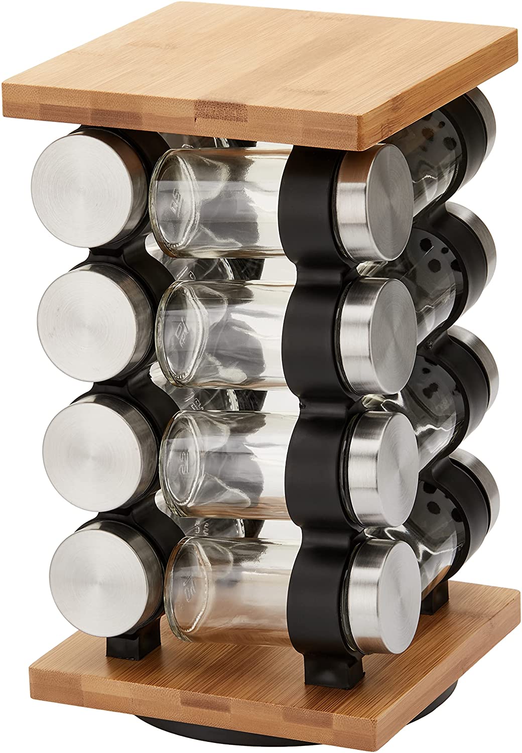 12-Jar Rotating Spice Rack Organizer for Kitchen Storage