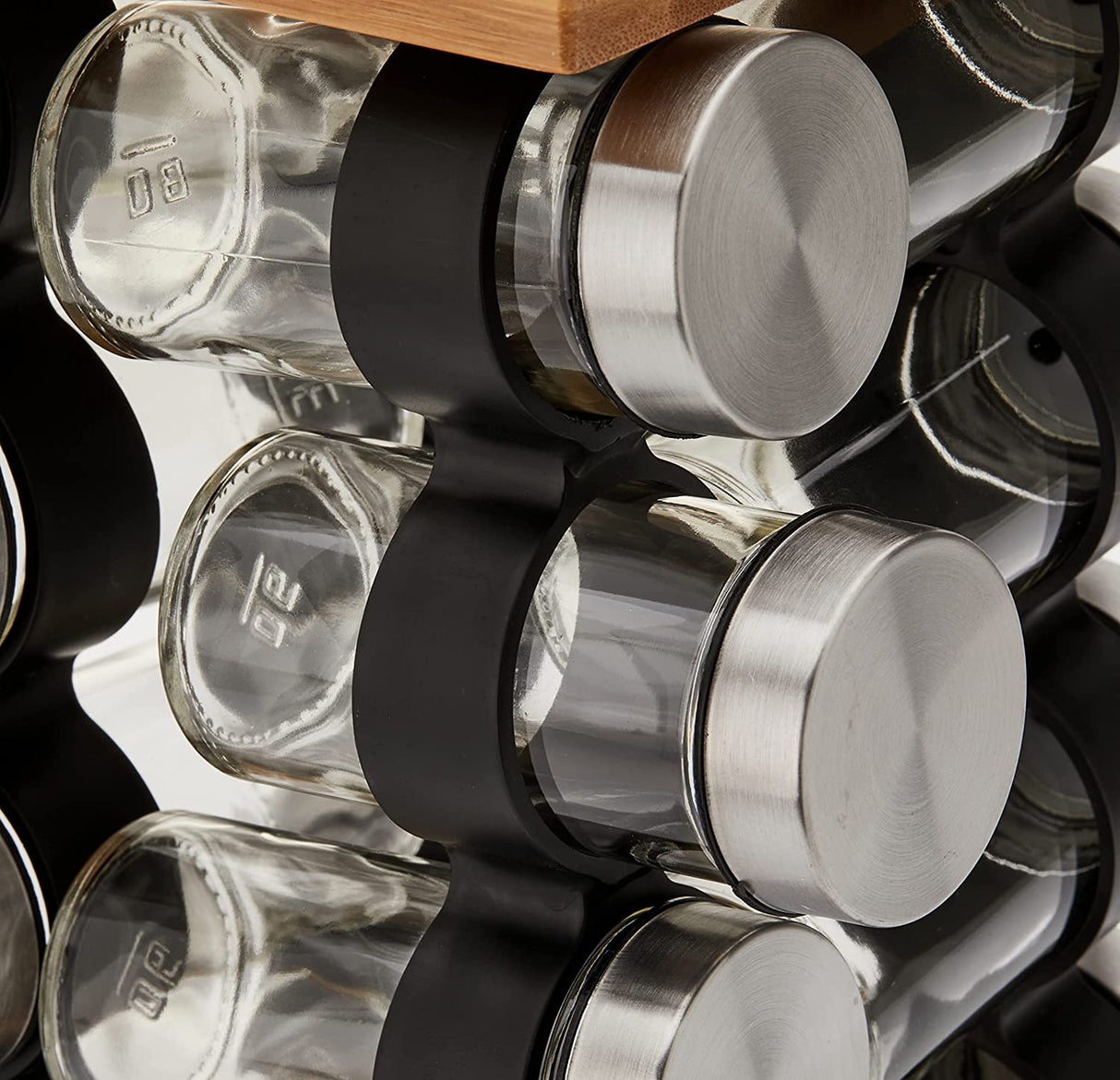 12-Jar Rotating Spice Rack Organizer for Kitchen Storage
