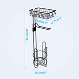 Toilet Paper Holder Stand and Storage Dispenser with Shelf for Bathroom - Top-Down View