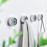 3 Pack Self Adhesive Round Towel Hooks for Kitchen and Bathroom - Front View