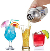 Steel Shaker Cocktail Bar Set Kit with 13 Pieces Bar Utensils - Top-Down View