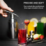 Steel Shaker Cocktail Bar Set Kit with 13 Pieces Bar Utensils - Side View