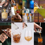 Steel Shaker Cocktail Bar Set Kit with 13 Pieces Bar Utensils - Close-Up Angle