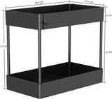 2 Tier Multi-Purpose Under Sink Organizer Shelf Storage Rack for Bathroom and Kitchen - Side View
