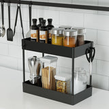 2 Tier Multi-Purpose Under Sink Organizer Shelf Storage Rack for Bathroom and Kitchen - Top-Down View