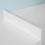 White Monitor Stand Desk Organizer with 2 Drawers - Low Angle