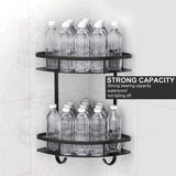 2 Pack Aluminum Adhesive Shower Caddy Corner Shelf Storage Rack for Bathroom - Front View