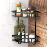 2 Pack Aluminum Adhesive Shower Caddy Corner Shelf Storage Rack for Bathroom - Rear View