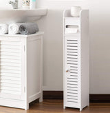 Compact White Toilet Paper Holder with Open Storage Shelf (80 cm)