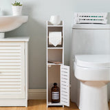 Compact White Bathroom Toilet Paper Holder with Roller (76cm) - Front View