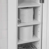 Toilet Paper Holder with Storage, Freestanding Cabinet, Toilet Brush Holder and Toilet Paper Dispenser 20x100x18 cm - Low Angle