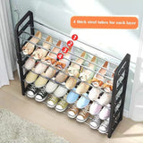 4 tier Shoe Rack Storage Organiser (White) - Side View