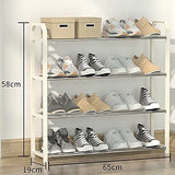 4 tier Shoe Rack Storage Organiser (White) - Rear View