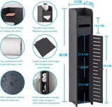 Toilet Paper Roll Holder for Bathroom (Black, 80 cm) - Front View