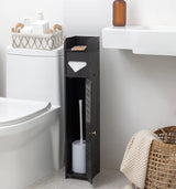 Toilet Paper Roll Holder for Bathroom (Black, 80 cm) - Side View
