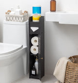 Toilet Paper Roll Holder for Bathroom (Black, 80 cm) - Top-Down View