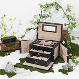 Lockable Jewelry Box 3-Tier Display Case - Side View