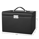 Lockable Jewelry Box 3-Tier Display Case - Close-Up Angle