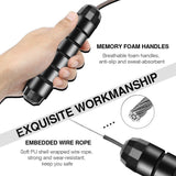 LT Skipping Rope Tangle-Free with Ball Bearings Rapid Speed Jump Rope Cable Ideal for Fitness Gym (Red) - Top-Down View