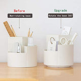 360 degree rotating multi-functional pen holder with 3 separate layer for office desk organiser (Pink) - 45-Degree Angle
