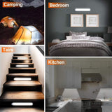 54 LED Rechargeable Under Cabinet Night Lighting for Kitchen and Bedroom (Sliver and White Light) - Close-Up Angle