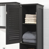Freestanding Tall Bathroom Cabinet 170 x 32 x 30 cm (Black) - 45-Degree Angle