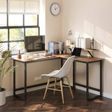 L-Shaped Desk with Screen Stand - Side View